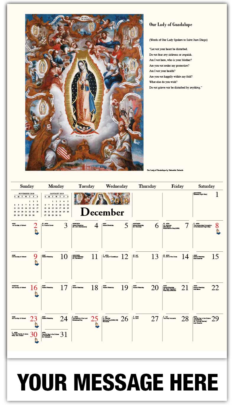 Catholic Art Wall Calendar 65¢ Fundraising and Business Promo Calendar